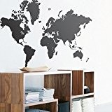 Carte du monde Art amovible Sticker mural pour Home Office Decor 61 x 104,1 cm