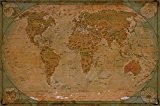 Carte du monde – carte du monde historique sur papier peint - motif rétro vintage - XXL carte mondiale – ...