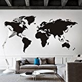 Carte du monde sticker mural monde Country Atlas toute la carte du monde sticker mural en vinyle décoration de bureau ...
