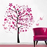 Cartoon arbre papillon DIY Stickers muraux, ividz arbres Stickers muraux Papier peint amovible Stickers muraux Home Decor Living Chambre filles ...