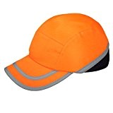 Casquette de sécurité orange haute visibilité avec coque intérieure de protection en plastique ABS