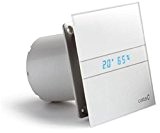 Cata E-100GTH B Ventilateur silencieux à faible consommation d'énergie avec revêtement en verre et minuteur, capteur d'humidité et roulement à ...