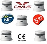 Cavius - Lot de 5 détecteurs de fumée Cavius NF - Autonomie de ans - Mini Daaf - Le plus ...