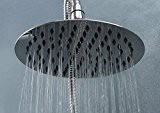 Cb's Bundles 8 Inch Chrome Rainfall High Pressure Shower Head - 2.5 GPM Low Flow Rate Fixed Waterfall Showerhead by ...