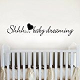 Chambre de bébé en vinyle autocollant mural Shhh Baby Dreaming Citation mots Phrases lettres mural Graphic Art Décoration, Vinyle, Personnalisé, ...