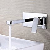 Chaud et froid, robinets de salle de bains, robinet dans le mur, unique poignée seul trou lavabo robinet caché installation