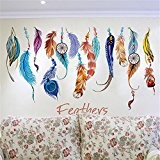 Classique Creative Dream Catcher Feather Sticker Wall, Art Design Mural