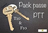 cles pass PTT T10 / F10 pour boites aux lettres universelle