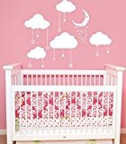 Cloud Wall Decal Clouds Decals Moon and Stars Cloudy Sky Baby Room Wall Decal Children Gift Bedroom Nursery Boy Girl ...