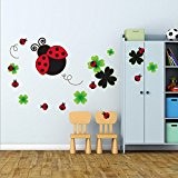 Coccinelle - Sticker mural (Muraux Décoration Murale Stickers Wall Decal Autocollants Salon Chambre d'enfants Nursery Made in Germany)