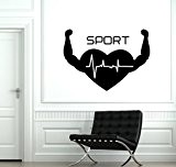 Cœur Sport Gym Fitness Bodybuilding Sport vinyle Sticker mural en Home Living Room Decor
