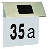 COM-four ® lED solaire pour numéro de maison en acier inoxydable 18.5x17.5x5cm