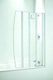 Coram Showers SFD4CUW 1400 mm x 865 mm 4-Panel Chaise de bain pliable avec écran 4 mm d'épaisseur en verre transparent – Blanc