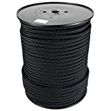 Corde Cordage en Polyester 3mm 500m Noir Tressé PES multifilament