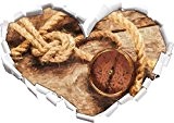 corde de bateau et une boussole sur fond de bois effet brosse Art En forme de coeur dans le regard ...