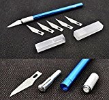 Couteau pour loisirs créatifs Bleu + 6 lames de rechange – Modélisme Couteau scalpel multi-lames Cutter hobby Couteau Couteau de précision de modélisme ...