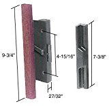 CRL Wood/Black Clamp-Style Surface Mount Sliding Glass Door Handle 4-15/16 Screw Holes by CRL