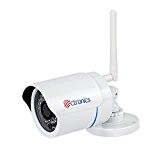 Ctronics Caméra de Surveillance IP sans Fil, Caméra de Sécurité WIFI HD 720P, Vision Noturne à 30m, Etanchéité IP66, Installation ...