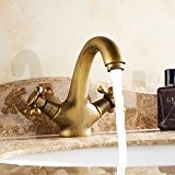 cuivre plein robinet antique/salle de bain rétro européenne bassin mélangeur/Vasque lavabo robinets d'eau chaude et froide