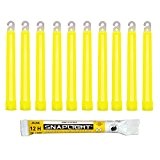 Cyalume Bâton lumineux jaune SnapLight Glow Sticks 15cm, Light Sticks très lumineux  avec durée de 12 heures (Boite de ...