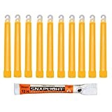 Cyalume Bâton lumineux orange SnapLight Glow Sticks 15cm, Light Sticks très lumineux  avec durée de 12 heures (Boite de ...