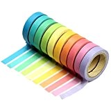 Da.Wa 10x Decorative Washi Rainbow Papier collant Masquage Ruban Adhésif Scrapbooking Bricolage