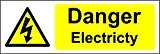 Danger d'électricité de sécurité – Self Autocollant 150 mm x 50 mm