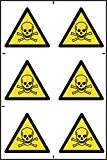 Danger de Mort symboles – 200 x 300 mm 1 mm Panneau en PVC rigide.