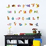 Decowall DA-1503A Alphabet Animaux Autocollants Muraux Mural Stickers Chambre Enfants Bébé Garderie Salon