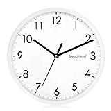Decowall DSH-MSBW250 Horloge Murale Metal Silencieuse Moderne Bricolage pour Salon Chambre Bureau Décoration Maison (Blanc, 25cm)