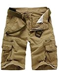 Dehang Hommes Cargo Shorts 3/4 pantalon court Shorts d'été / Décontracté Lâche Droit Travail Short Coton Pantalon court - tailles ...