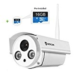 Dericam B1 16GB 1.0 Megapixel 1280x720P WiFi Wireless Outdoor IP Security Camera, Pre-installed 16GB Micro SD Card ,White
