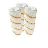 DESTOCKTOO - Lot de 3 manchons pour rouleau de peinture anti goutte 18 cm blanc rayé jaune 100% polyester