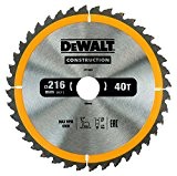 DeWalt dt1953 216 mm x 30 mm x 40 dents Lame de scie circulaire Construction – Jaune/Noir