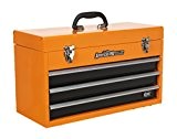DJM Caisse à outils 3 tiroirs avec poignée Orange