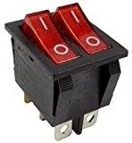 Double on/off LED rouge Rectangle interrupteur à bascule SPST 220 V