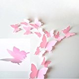 DP Design® Lot 12 papillons autocollants en PVC effet 3D, idéal pour décorer un mur, une armoire, un miroir, comme décoration ...