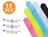 Dr. Câble Lot de 15 réutilisable Colorful Attaches de Câble, cordon Fermeture Crochet et boucle sangles pour, TV, design spécial fil ...