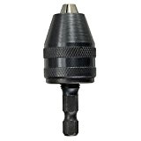 Drill Keyless Chuck - TOOGOO(R)0.3-3.6mm l'impact chuck tournevis keyless Cle adaptateur 1/4 "queue noire Drill