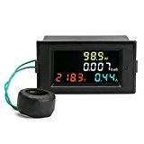 DROK® AC 80-300V Multimètre d'affichage numérique, 0 ~ 100A Ampèremètre Active Power Energy Meter, LCD haute définition LCD Volt Amp ...