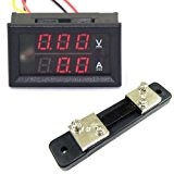 DROK® Mini Digital ampèremètre / voltmètre double affichage actuel testeur de tension DC 0-100V / 50A Batterie de voiture Moniteur ...