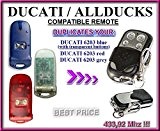 DUCATI ALLDUCKS 6203 blue, red, transparent Compatible Télécommande, 4 canaux 433,92Mhz fixed code CLONER. Remplacement de haute qualité pour LE ...