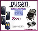 DUCATI TSAW1 / TSAW2 / TSAW3 / TSAW4 Compatible Télécommande, 4 canaux 433,92Mhz fixed code CLONER. Remplacement de haute qualité ...