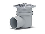 Duschablauf vertical caniveau d'écoulement de douche en acier inoxydable 150 x 150 mm hofablauf drain pour terrasse baignoire