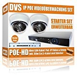 DVS – Kit de surveillance vidéo HD avec 2 caméras IP Dome ip et NVR avec PoE Switch – Sans