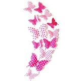 Ecloud Shop® 3D magnifiques taches blanches Fleur Décor papillon Wall Sticker Wallpaper
