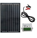 Eco-Worthy kit Panneau solaire monocristallin 50 W : 1 pièce 50 W Mono Panneau solaire + 5 Amp PWM contrôleur de charge + batterie Clips ...