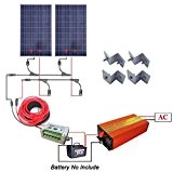 eco-worthy Kit solaire 200 W hors réseau : 2 100 W Poly Panneau solaire + 1 KW courant à onde Pure sinusoïdale + 32 m Câble ...