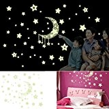 ELENXS Accueil Lumière Moon Star Glow In The Bedroom Wall Sticker Decal Dark Room Vert