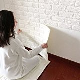 Enko Papier Peint Motif de Brique, 23.6x23.6 inch Art 3D DIY Blanc Brique Pierre Mur Panneaux PE Mousse TV Moderne ...